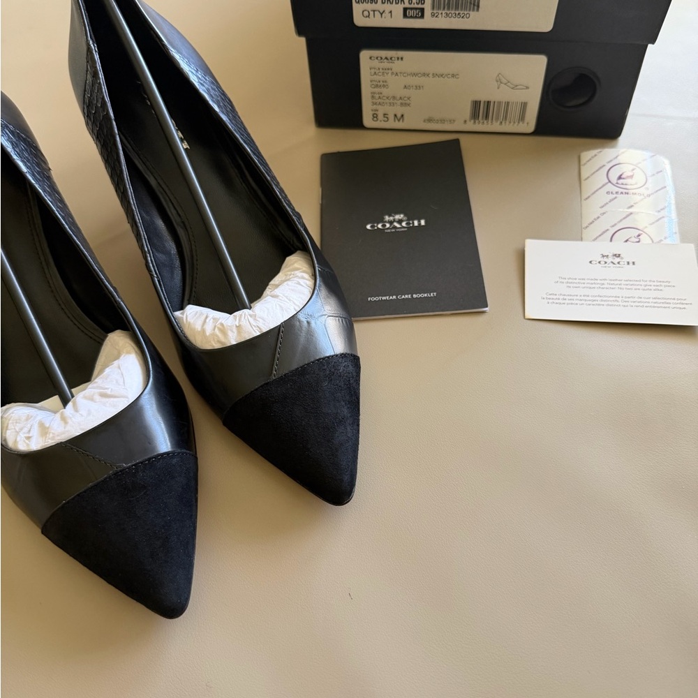 Coach Women's Black Suede and Leather Heels
